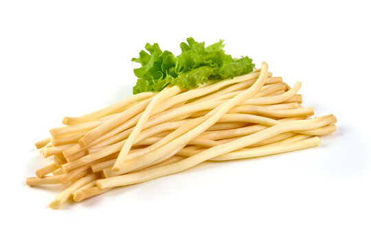 Smoked cheese sticks, isolated on white background.