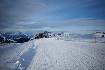 Ski slope on the mountain Kitzbüheler Horn in Tirol, Austria