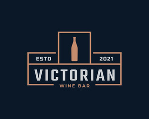 Luxury Vintage Retro Label Badge Emblem Floral Victorian Wine Bottle Glass Bar Beverage Logo Design inspiration