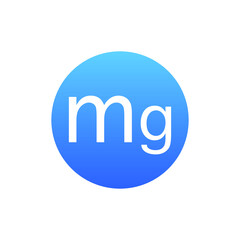 Fototapeta premium Mineral Mg magnesium blue shining pill capsule isolated on white background. Vector illustration