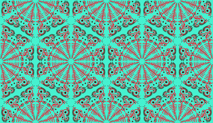 Lace pattern with hand-drawn ornament