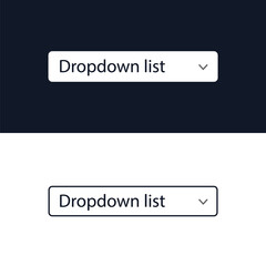Drop-down list with menu items for the website. User interface for the website and application. Vector illustration.