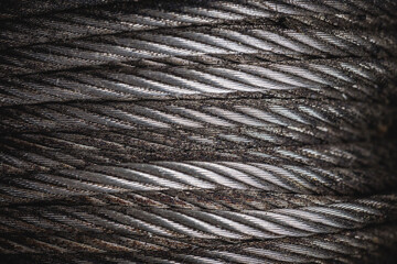background, texture, pattern of twisted cable wire