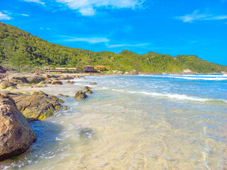 beach in the summer in tropical beach at Atalaia Mariscal Bombinhas Brazil