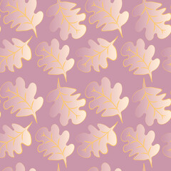 Seamless pattern on a square background - oak leaves - abstraction, surreal. Design element