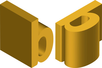 Isometric letter b. Template for creating logos, emblems, monograms