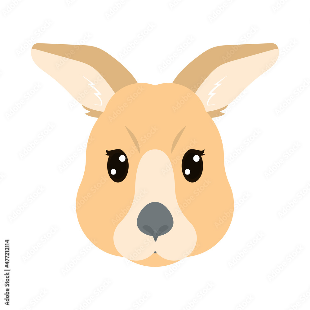 Sticker cute kangaroo icon