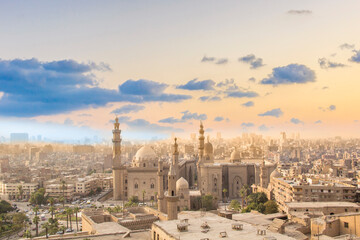 Obraz premium Nice view of the Mosque-Madrasa of Sultan Hassan in Cairo, Egypt