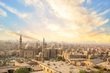 Fototapeta na wymiar Nice view of the Mosque-Madrasa of Sultan Hassan in Cairo, Egypt