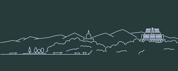 Naklejka premium Srinagar Single Line Skyline Profile