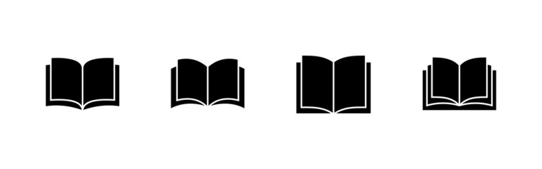 Book icons set. open book sign and symbol. ebook icon
