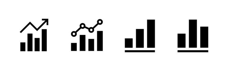 Growing graph Icons set. Chart sign and symbol. diagram icon