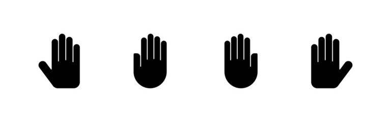 Hand icons set. hand sign and symbol. palm
