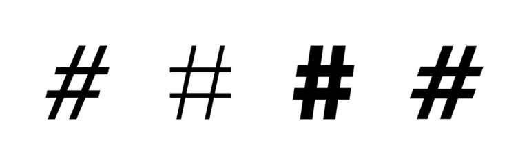 Obraz premium Hashtag icons set. hashtag sign and symbol