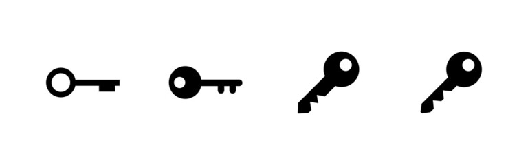 Key icons set. Key sign and symbol.