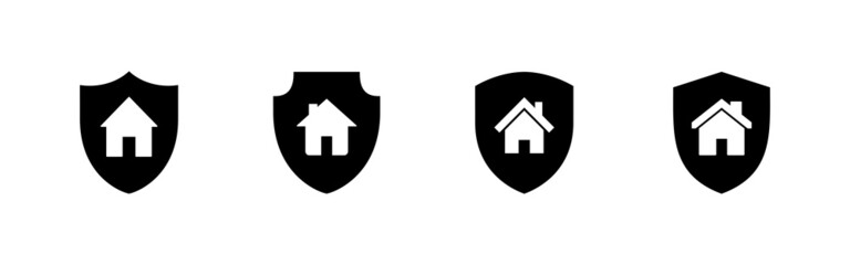 house insurance icons set. house protection sign and symbol