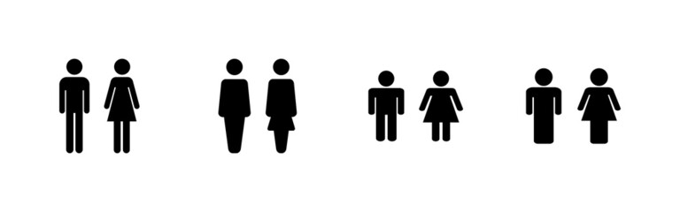 Man and woman icons set. male and female sign and symbol. Girls and boys