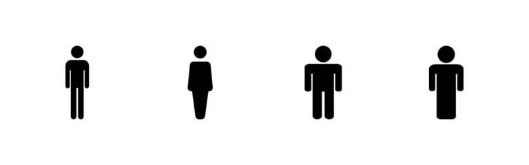 Man icons set. male sign and symbol. human symbol