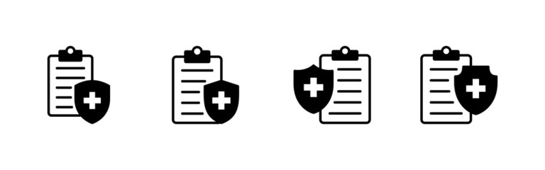 Medical insurance icons set. health insurance sign and symbol