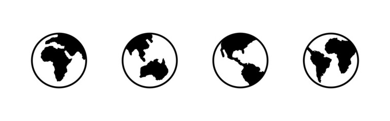 World map set. Worldmap sign and symbol. Globe icon