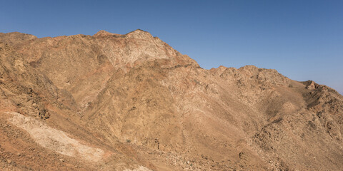 panorama in mountain range at sinai egypt similar to Martian landscapes