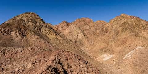 panorama in mountain range at sinai egypt similar to Martian landscapes