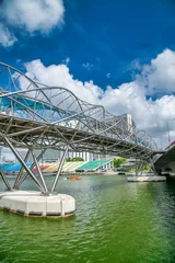 Cercles muraux Helix Bridge Le pont Helix dans la région de Marina Bay, à Singapour.