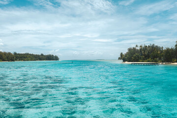 Fototapeta na wymiar French Polynesia islands in the South Pacific Ocean Mo'orea, Tahiti, and Fakarava