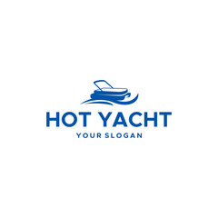 Modern design HOT YACHT blue boat logo design