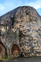 Ancient walls of Castillo San Felipe del Moro in San Juan, Puerto Rico