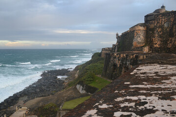 View from the walls of Castillo San Felipe del Moro, Old San Juan, Puerto Rico - obrazy, fototapety, plakaty