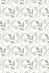 カーキの草木の白背景の縦の壁紙
