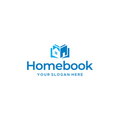 Modern colorful HOME BOOK house learn logo design