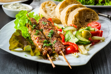 Skewers of minced meat