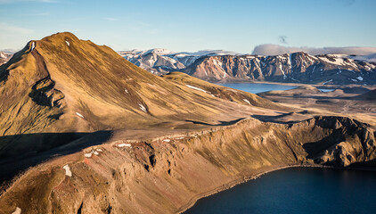 Blahylur crater lake, Landmannalaugar, Fjallabak Nature Reserve, Highlands of Iceland