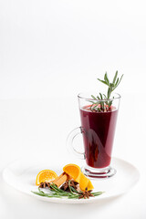 mulled wine on the white background