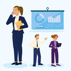 businesspeople and board