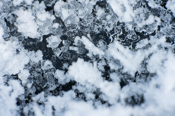 macro frost, frozen structures, ice, ice crystals, low temperature, winter background