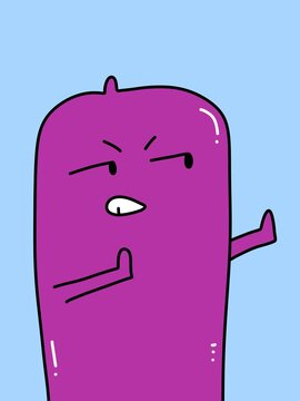 cute condom cartoon on blue background