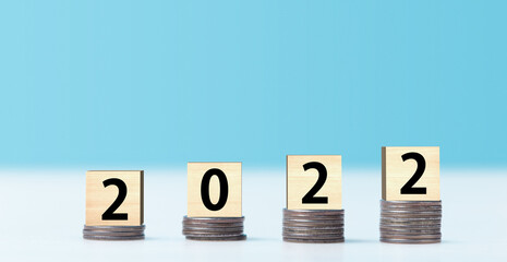 Happy New Year background. Financial start to the year 2022.