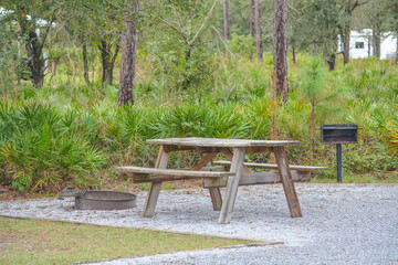 A Campsite at the Campground of Colt Creek State Park in Lakeland, Polk County, Florida
