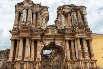 Ermita del carmen old ruins in antigua guatemala 
