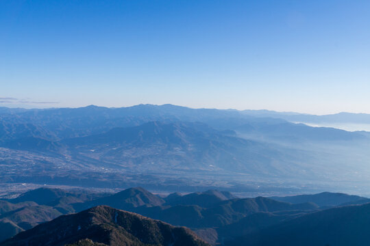山岳風景　観音岳からの絶景　冬