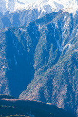 南アルプス　鳳凰三山から見る尾根　森林