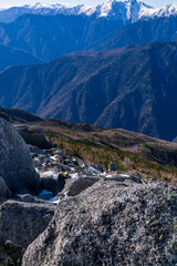 南アルプス　鳳凰三山から見る風景