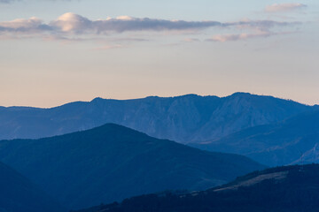 Fototapeta na wymiar Mountain Peaks Silhouettes