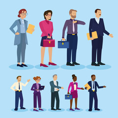 Obraz premium nine cute businesspeople