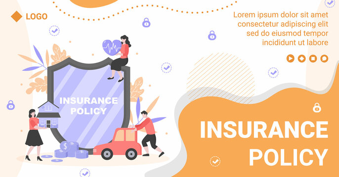 Insurance Policy Post Template Flat Design Illustration Editable of Square Background for Social media, Feed, Greeting Card and Web