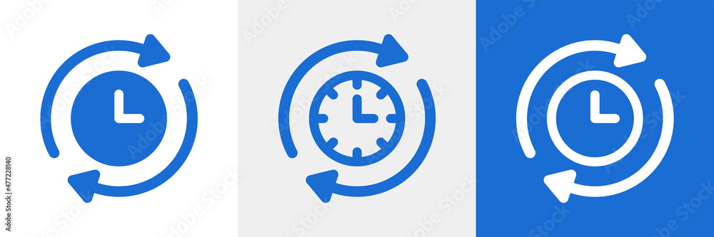 Poster wall clock icon with arrow around. time clock icon.