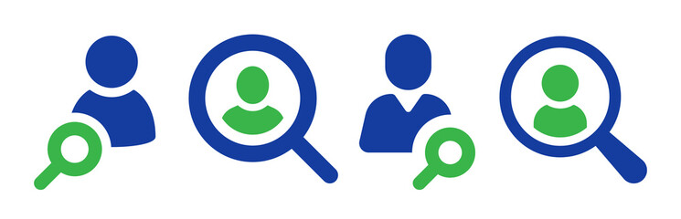 Search people icon. Search employee icon set.